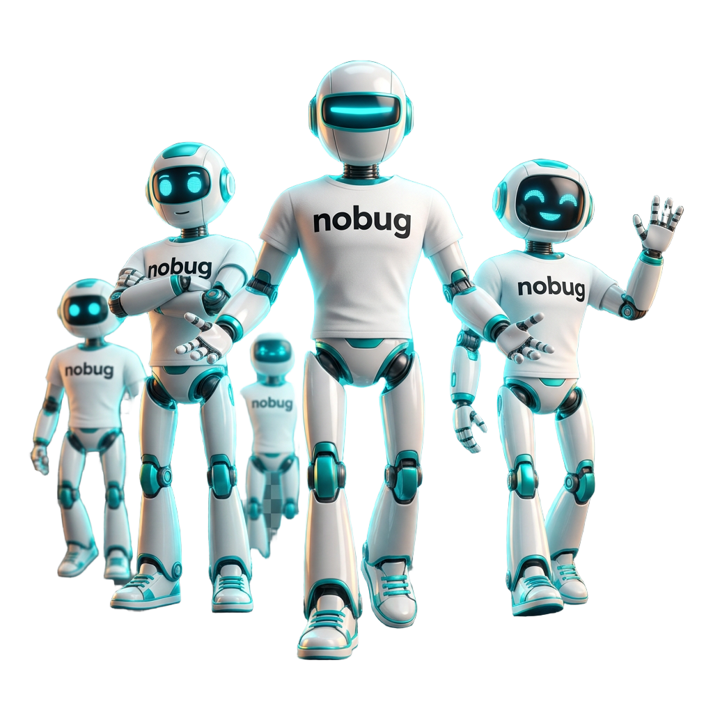 Mascotes Nobug — equipe de IA da JOVIA